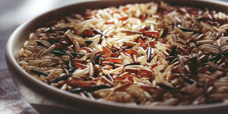 rice in white ceramic bowl